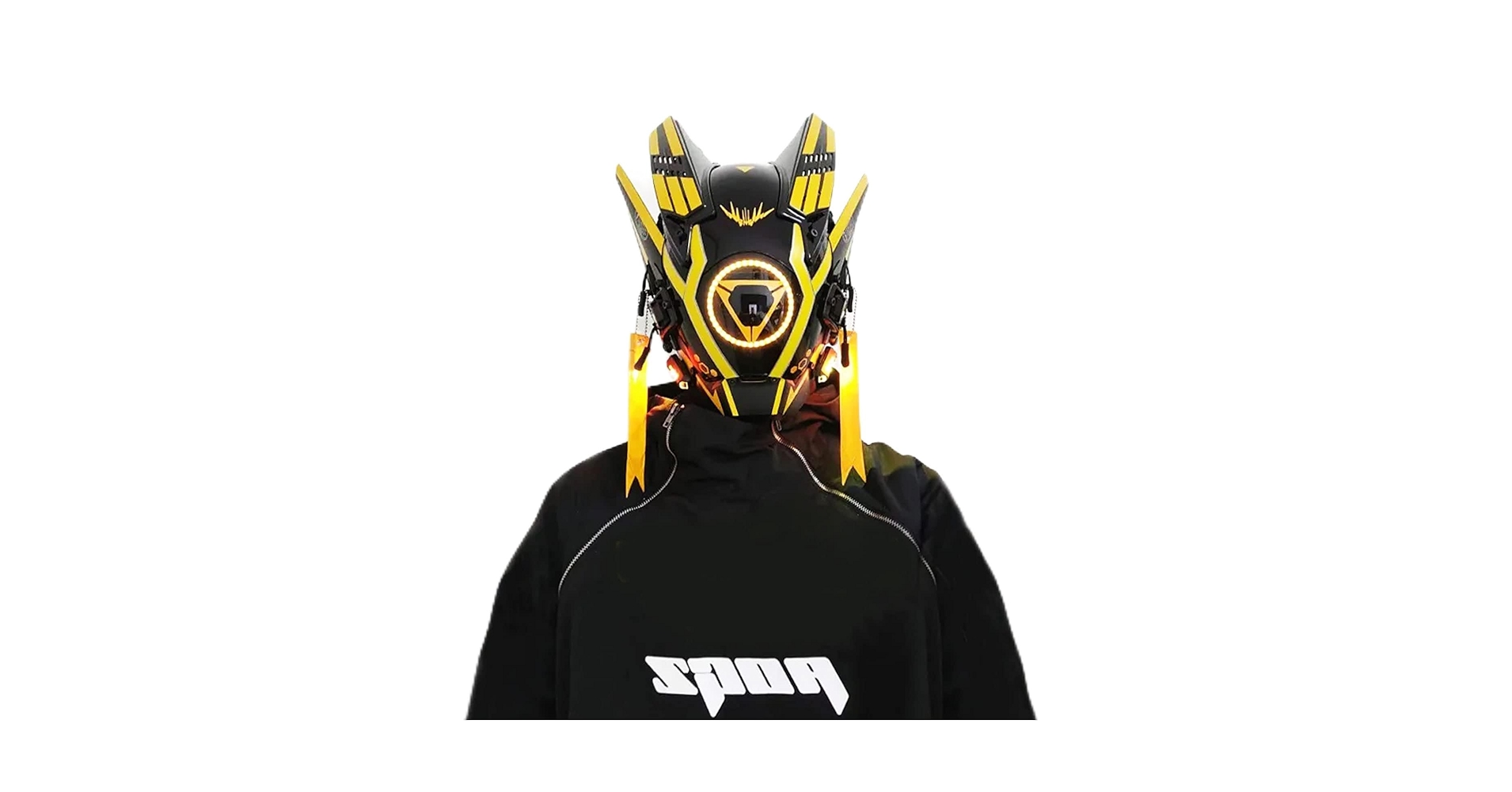Amazon.com: JAUPTO Punk Mask cyber Helmet,LED Light Cool